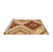 Sideview of Machine Washable Abstract Orange Rug, wshabs3283