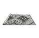 Sideview of Machine Washable Abstract Gray Modern Rug, wshabs3283gry