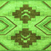 Square Abstract Green Modern Rug, abs3283grn