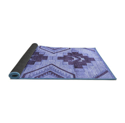 Sideview of Abstract Blue Modern Rug, abs3283blu