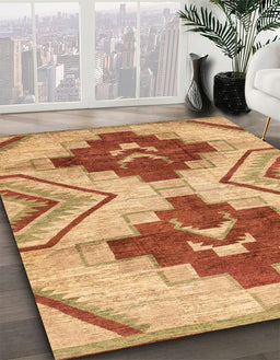 Abstract Orange Modern Rug in Family Room, abs3283