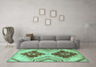 Machine Washable Abstract Turquoise Modern Area Rugs in a Living Room,, wshabs3283turq