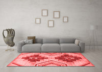 Machine Washable Abstract Red Modern Rug, wshabs3283red