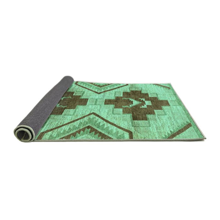 Sideview of Abstract Turquoise Modern Rug, abs3283turq