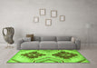 Machine Washable Abstract Green Modern Area Rugs in a Living Room,, wshabs3283grn