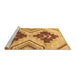 Sideview of Machine Washable Abstract Brown Modern Rug, wshabs3283brn