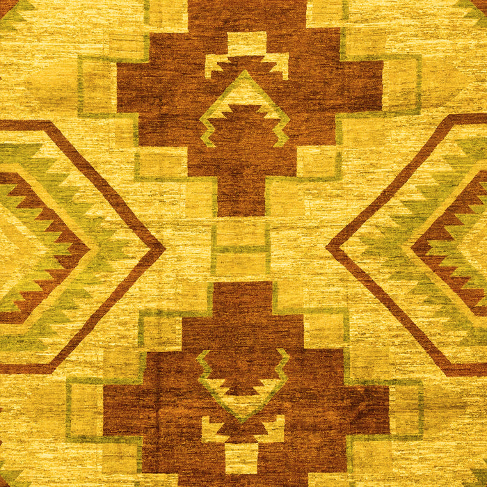 Machine Washable Abstract Yellow Modern Rug, wshabs3283yw