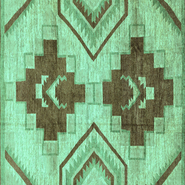 Square Abstract Turquoise Modern Rug, abs3283turq