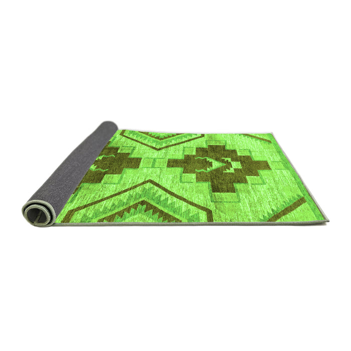 Sideview of Abstract Green Modern Rug, abs3283grn