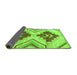 Sideview of Abstract Green Modern Rug, abs3283grn