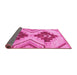 Sideview of Abstract Pink Modern Rug, abs3283pnk