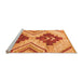 Sideview of Machine Washable Abstract Orange Modern Area Rugs, wshabs3283org