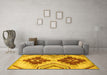 Machine Washable Abstract Yellow Modern Rug in a Living Room, wshabs3283yw