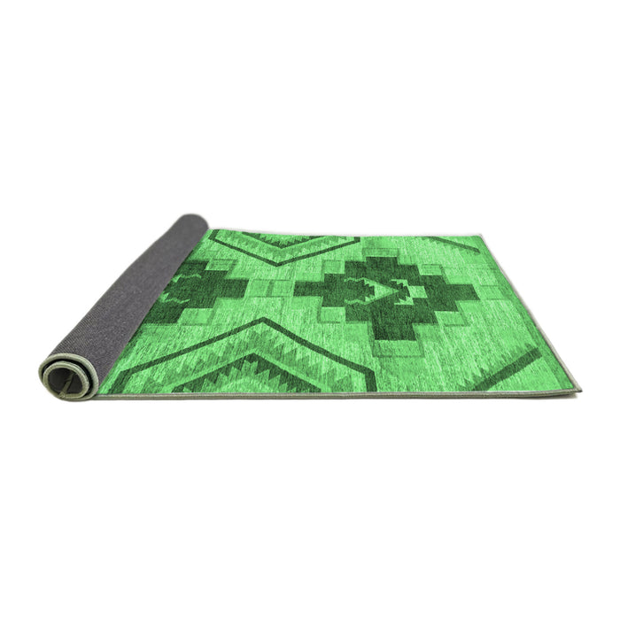 Sideview of Abstract Emerald Green Modern Rug, abs3283emgrn