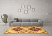 Machine Washable Abstract Brown Modern Rug in a Living Room,, wshabs3283brn