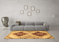 Machine Washable Abstract Brown Modern Rug, wshabs3283brn