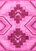 Machine Washable Abstract Pink Modern Rug, wshabs3283pnk