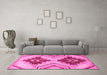 Machine Washable Abstract Pink Modern Rug in a Living Room, wshabs3283pnk