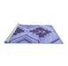 Sideview of Machine Washable Abstract Blue Modern Rug, wshabs3283blu