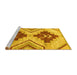 Sideview of Machine Washable Abstract Yellow Modern Rug, wshabs3283yw