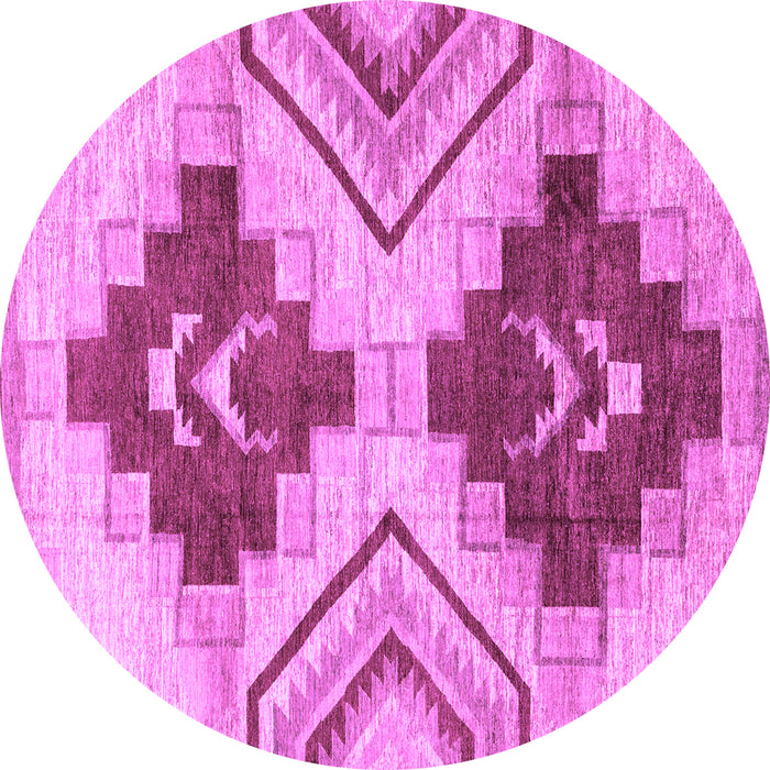 Round Machine Washable Abstract Purple Modern Area Rugs, wshabs3283pur