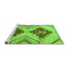 Sideview of Machine Washable Abstract Green Modern Area Rugs, wshabs3283grn