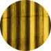 Round Machine Washable Abstract Yellow Modern Rug, wshabs3284yw