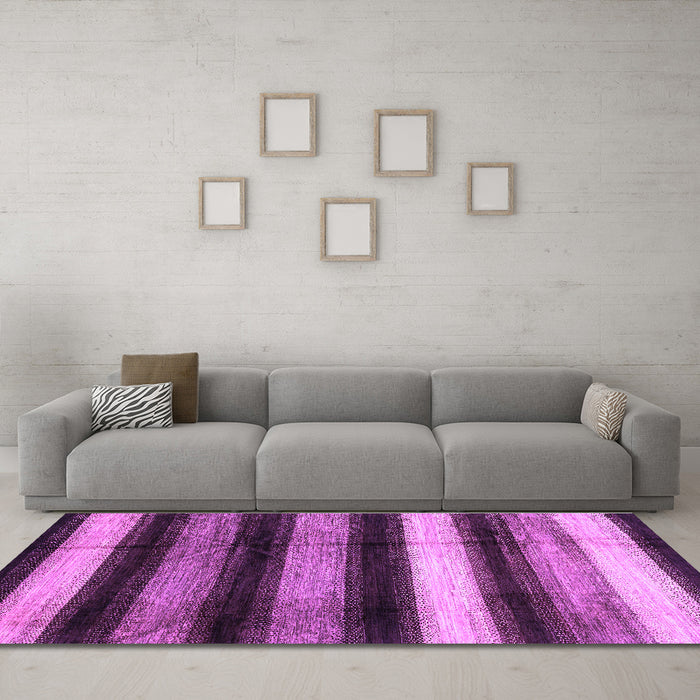 Machine Washable Abstract Purple Modern Area Rugs in a Living Room, wshabs3284pur
