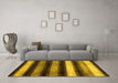 Machine Washable Abstract Yellow Modern Rug in a Living Room, wshabs3284yw