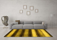 Machine Washable Abstract Yellow Modern Rug, wshabs3284yw