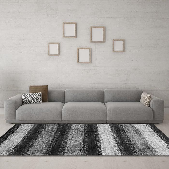 Machine Washable Abstract Gray Modern Rug in a Living Room,, wshabs3284gry