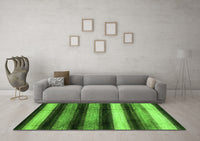 Machine Washable Abstract Green Modern Rug, wshabs3284grn