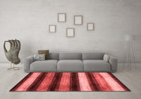 Machine Washable Abstract Red Modern Rug, wshabs3284red