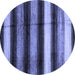 Round Abstract Blue Modern Rug, abs3284blu