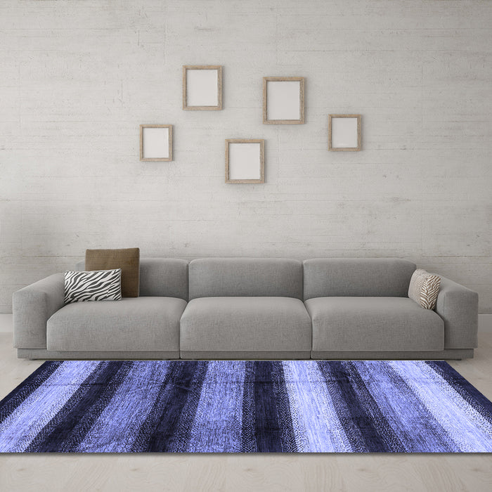 Machine Washable Abstract Blue Modern Rug in a Living Room, wshabs3284blu