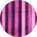 Round Machine Washable Abstract Pink Modern Rug, wshabs3284pnk