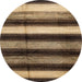 Round Machine Washable Abstract Bakers Brown Rug, wshabs3284