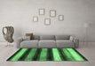 Machine Washable Abstract Emerald Green Modern Area Rugs in a Living Room,, wshabs3284emgrn