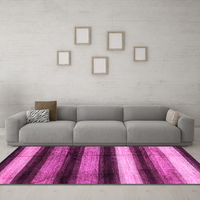 Machine Washable Abstract Pink Modern Rug in a Living Room, wshabs3284pnk
