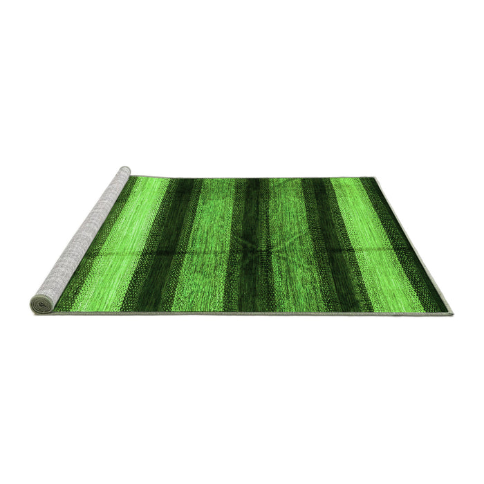 Sideview of Machine Washable Abstract Green Modern Area Rugs, wshabs3284grn