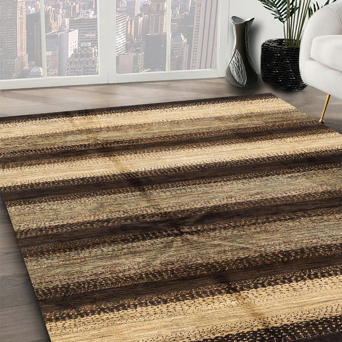 Machine Washable Abstract Bakers Brown Rug in a Family Room, wshabs3284