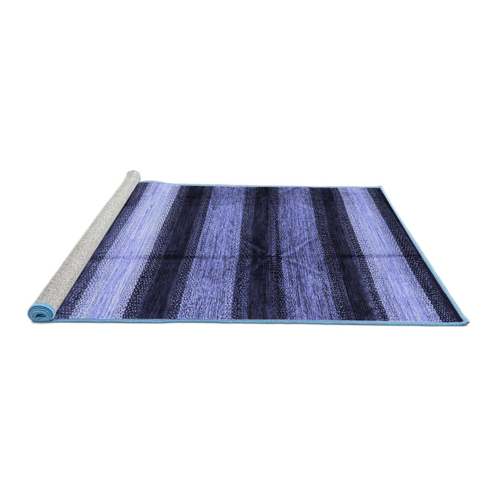 Sideview of Machine Washable Abstract Blue Modern Rug, wshabs3284blu
