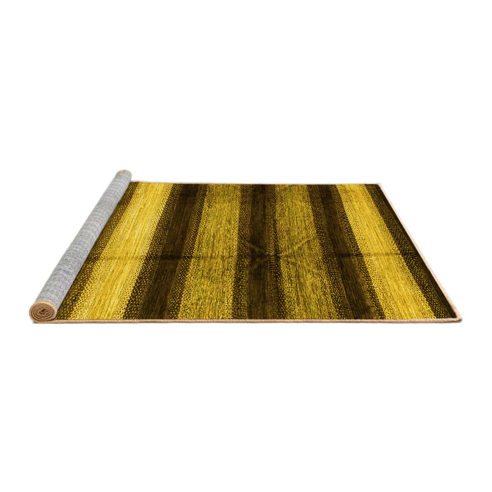 Sideview of Machine Washable Abstract Yellow Modern Rug, wshabs3284yw