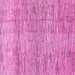 Square Machine Washable Abstract Pink Modern Rug, wshabs3285pnk