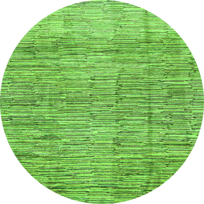 Round Machine Washable Abstract Green Modern Area Rugs, wshabs3285grn