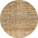 Round Abstract Light Brown Modern Rug, abs3285