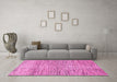 Machine Washable Abstract Pink Modern Rug in a Living Room, wshabs3285pnk