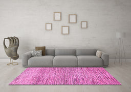 Machine Washable Abstract Pink Modern Rug in a Living Room, wshabs3285pnk