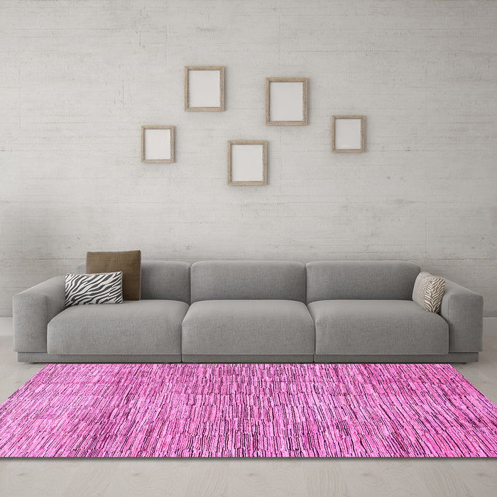 Machine Washable Abstract Pink Modern Rug in a Living Room, wshabs3285pnk