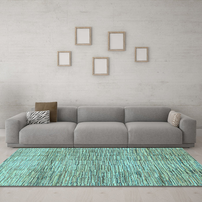 Machine Washable Abstract Light Blue Modern Rug in a Living Room, wshabs3285lblu